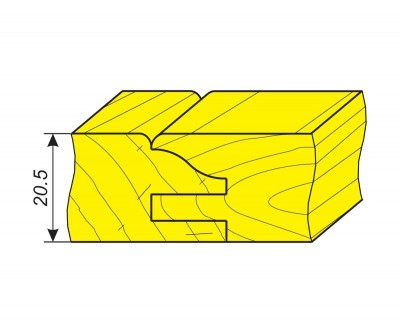 Комплект фрез для обработки профиля и шипа мебельной рамки с открытым швом