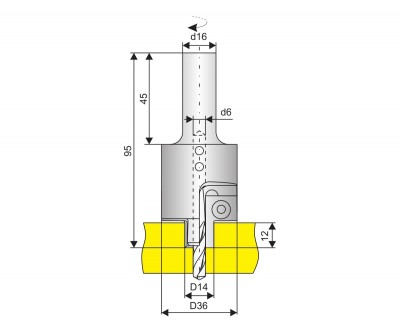 Фреза концевая для зенковки отверстий 14х12 под крепеж